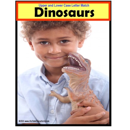File Folder Game Dinosaurs MATCHING Upper and Lowercase Letters FREE!